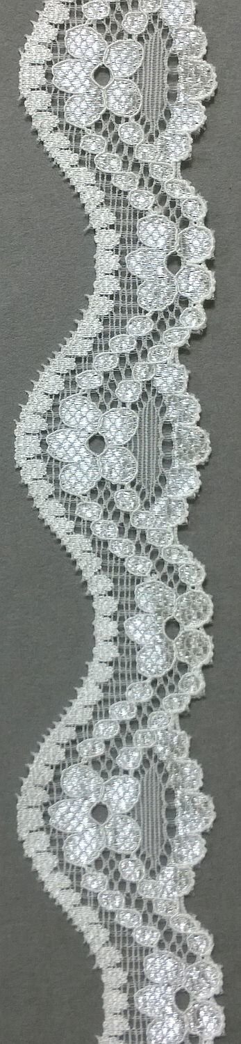 Кружево вязаное, хлопковое, 18 мм, белое - описание: